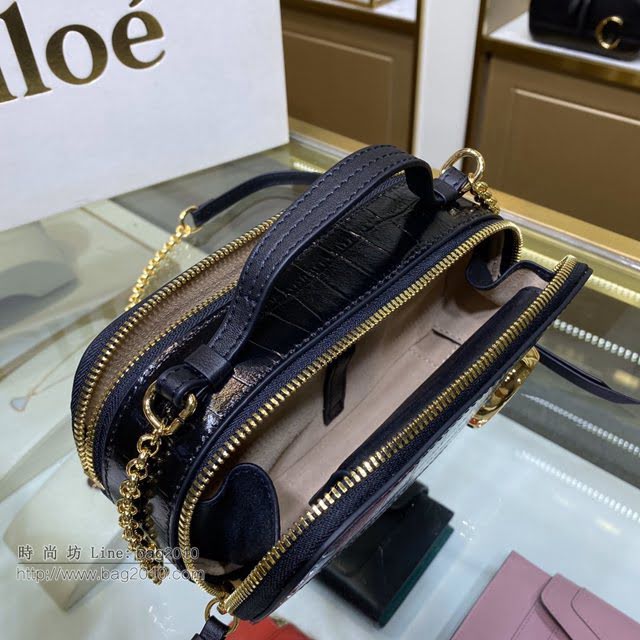 Chloe女包 克洛伊經典C Bag鱷魚壓紋鏈條相機包 Chole手提肩背斜挎包  jjh1229